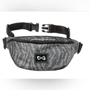 NFINITY Silver Grey Belt Bag with Black Strap Sold out online